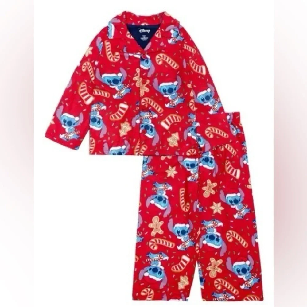 AME Kids' x Disney® Lilo Stitch Limited Edition Cozy Holiday Long Pajamas::NWT::